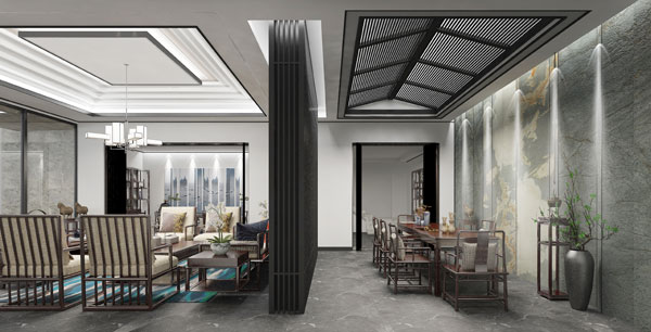 司設(shè)房新中式展廳空間